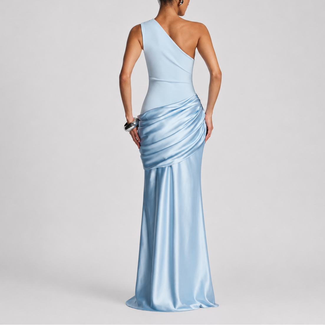 Robe longue asymétrique femme une épaule