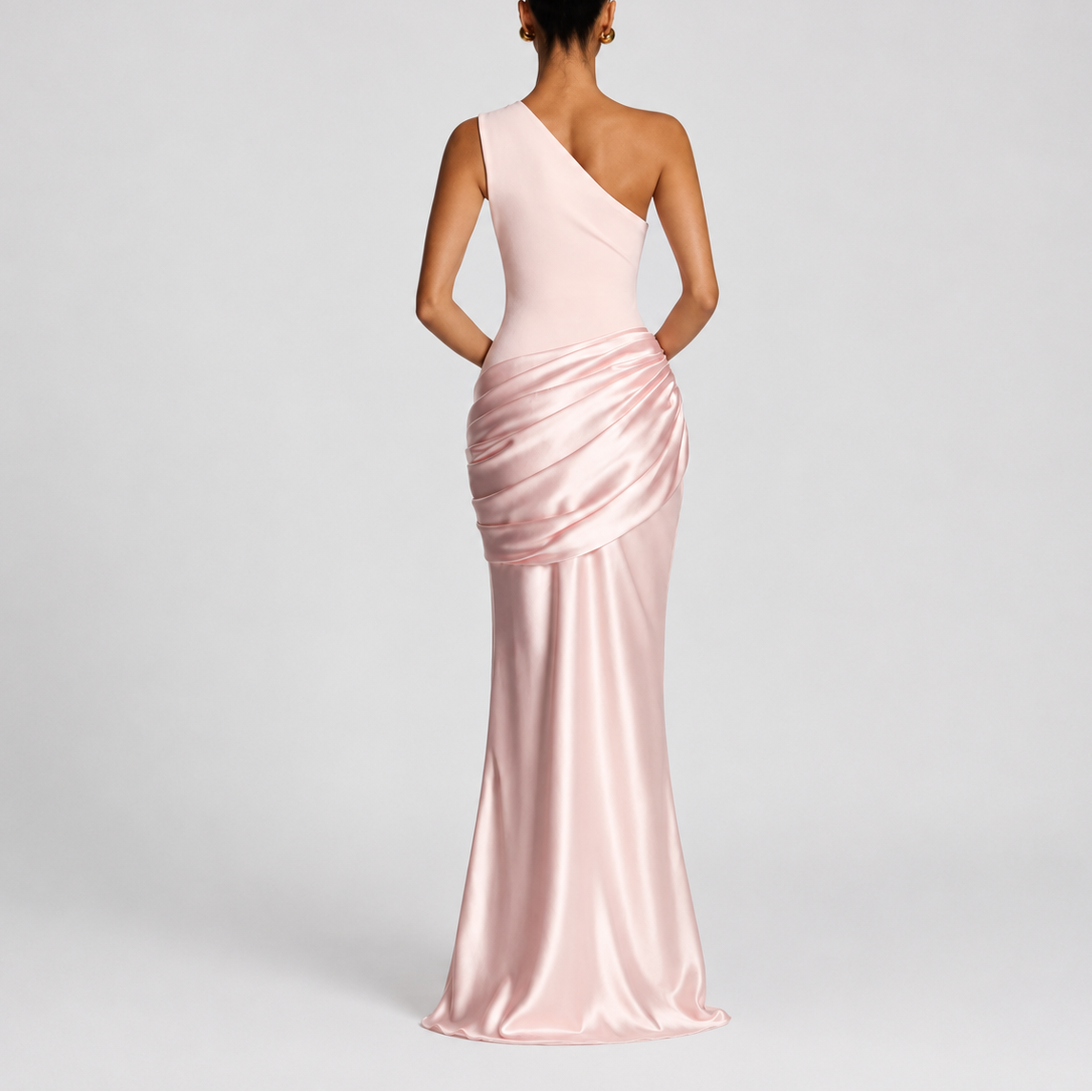Robe longue asymétrique femme une épaule