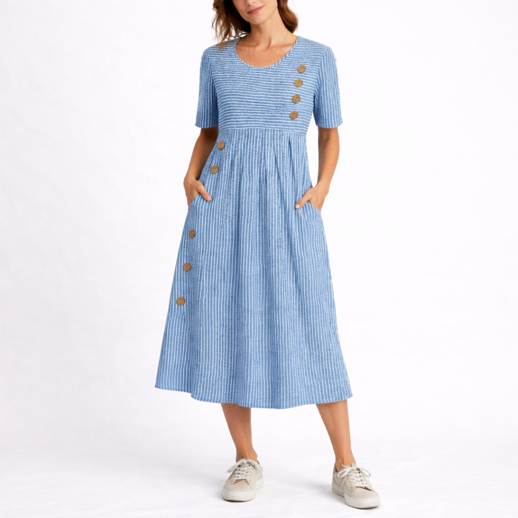Robe midi femme rayé