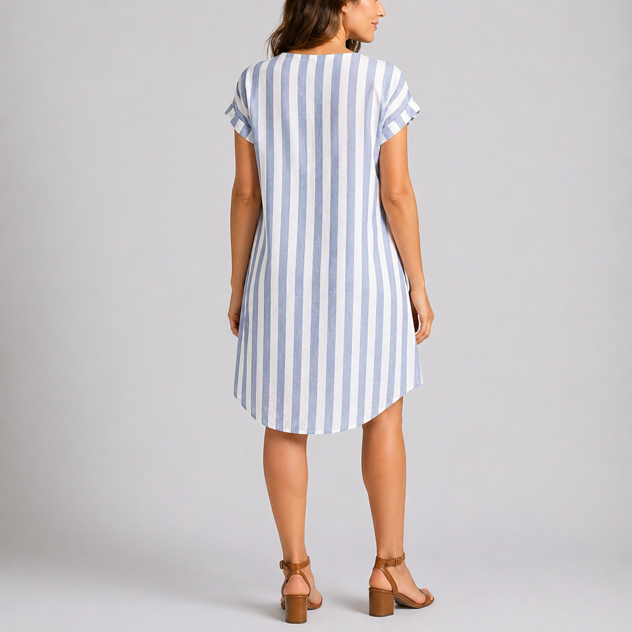 Robe midi femme rayé été décontracté