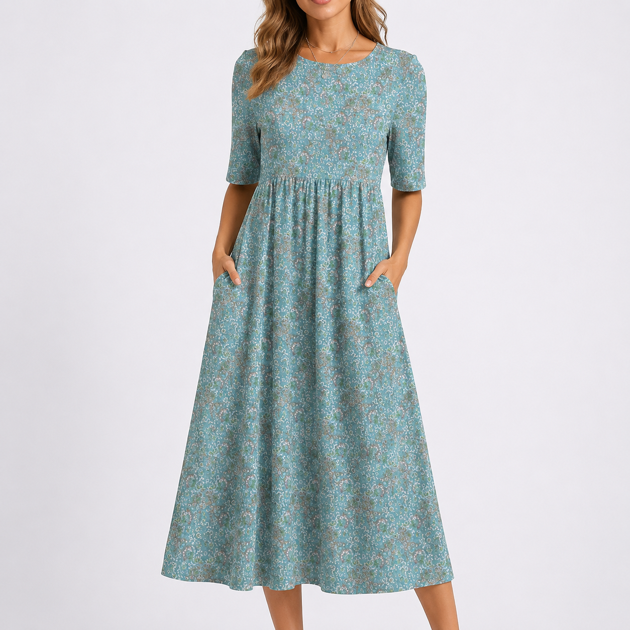 Robe midi femme à fleurs