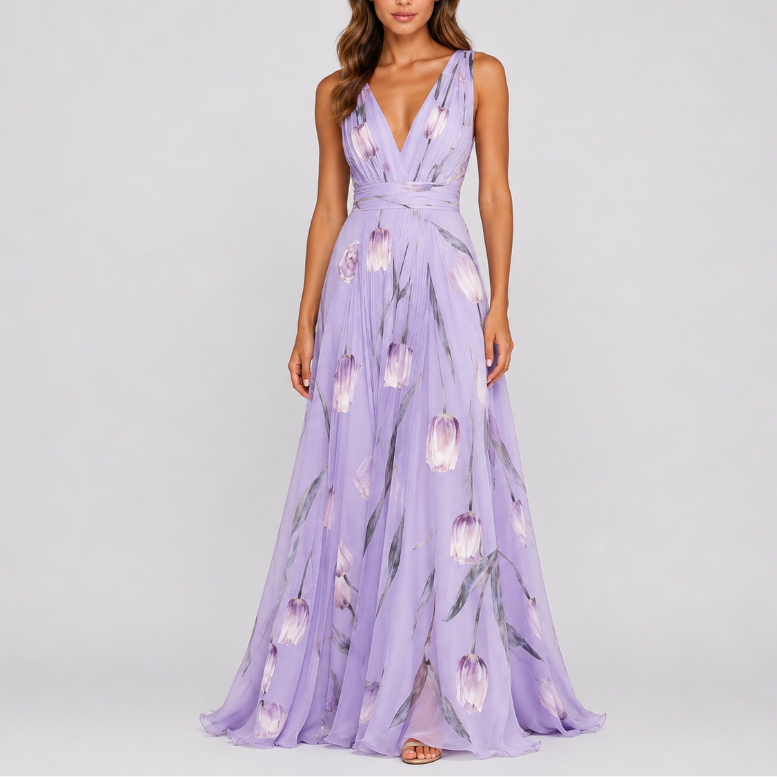 Robe longue femme fleurie soirée élégant